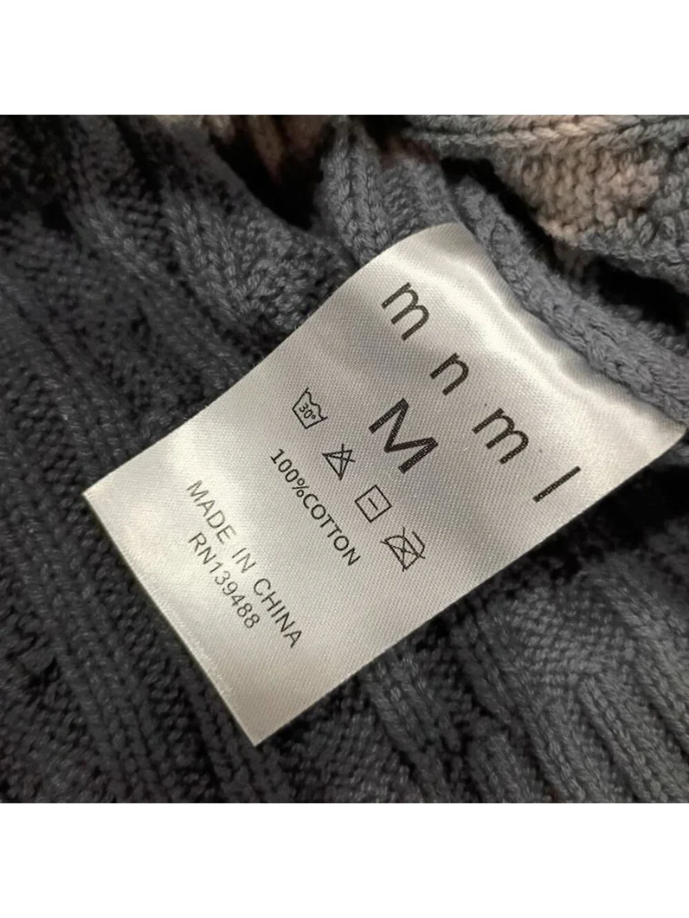 MNML Mens Tie Dye Cable Knit Hoodie Black  M Cotton Cropped Oversized Fit New Wi - Picture 12 of 13
